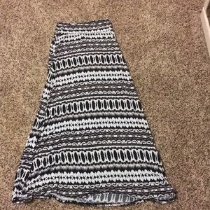 Brown and white maxi skirt
